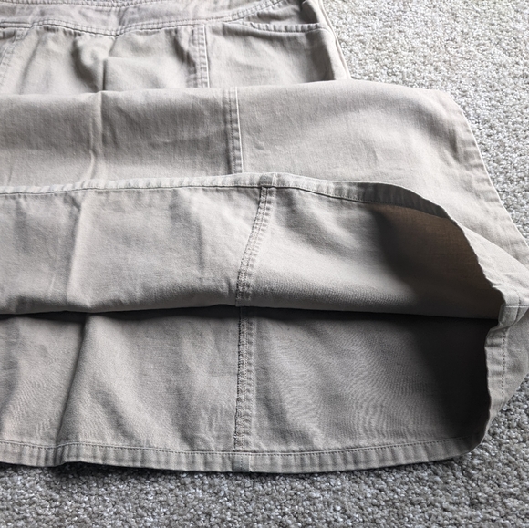 Pendleton 100% cotton tan full length a-line skirt pockets zip side button - Picture 8 of 12